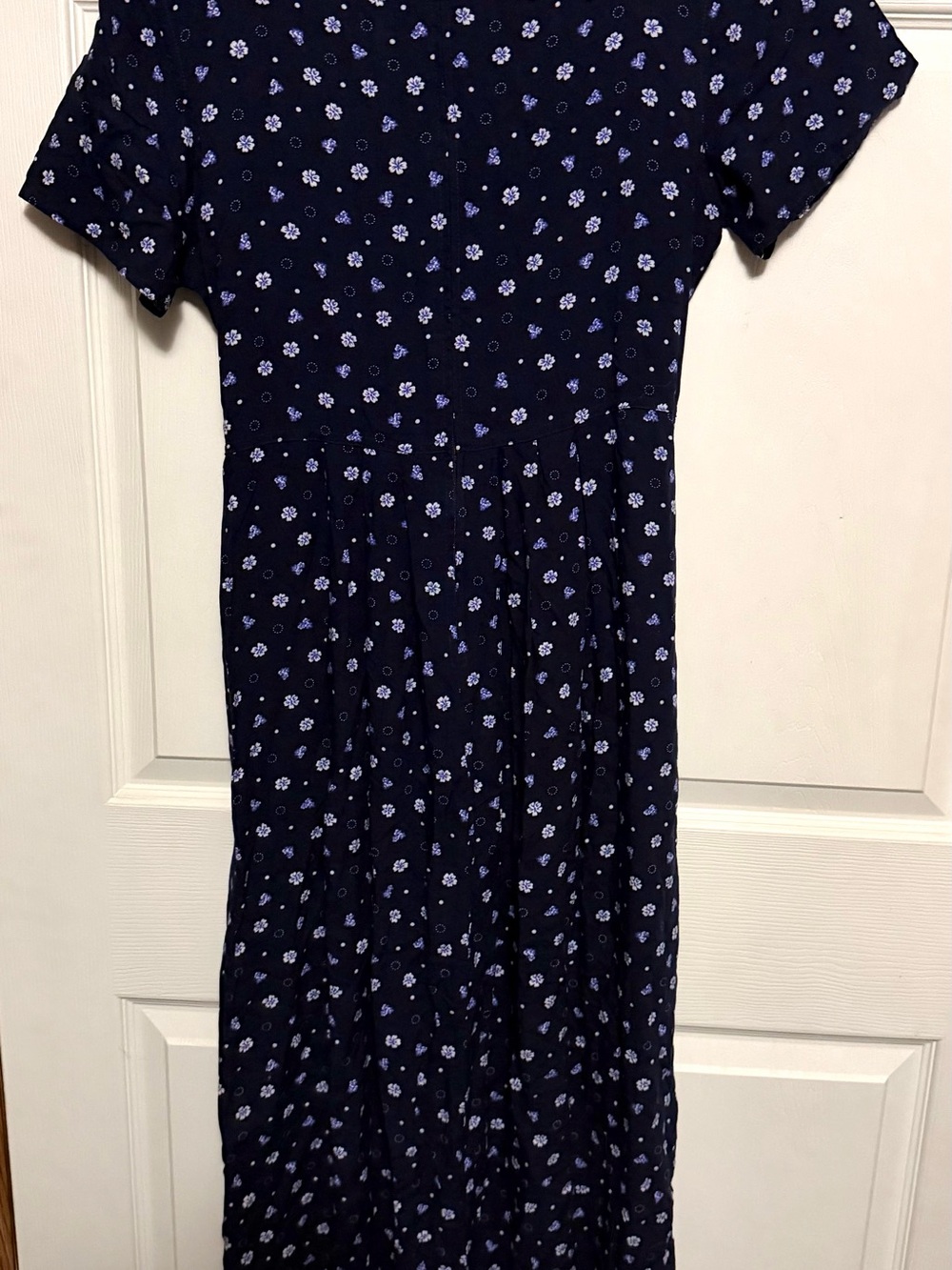 Erika Navy Maxi Dress with Light Blue Floral Print